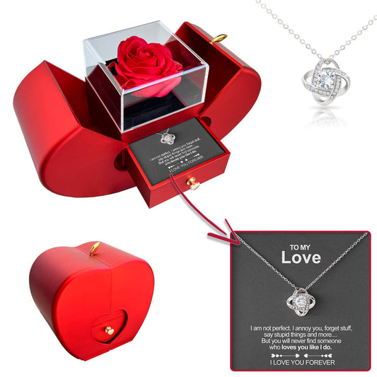 Eternal Love Rose & Necklace Set