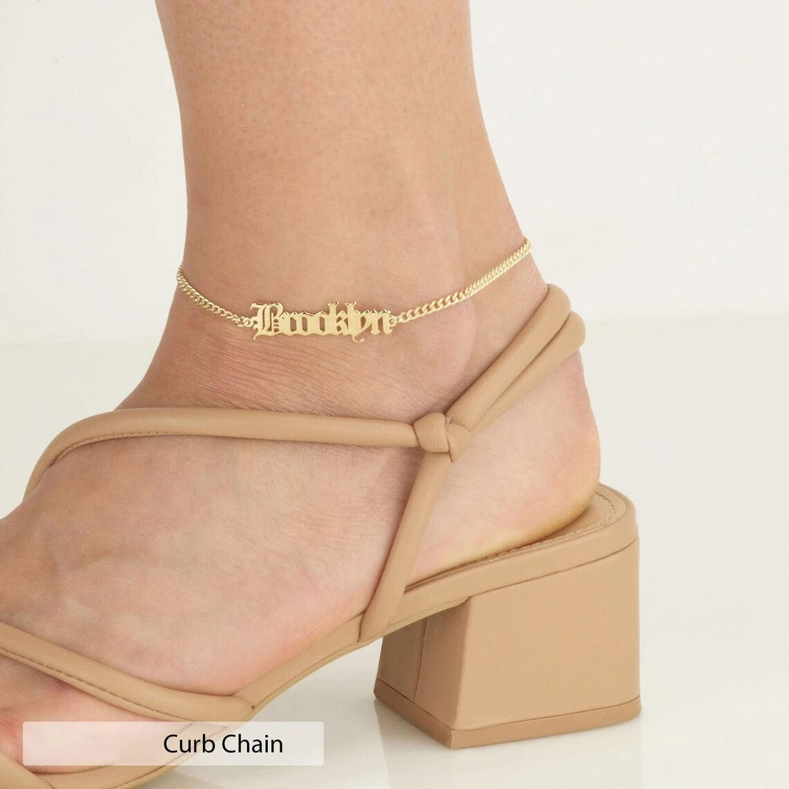 Golden Steps Initial Anklet