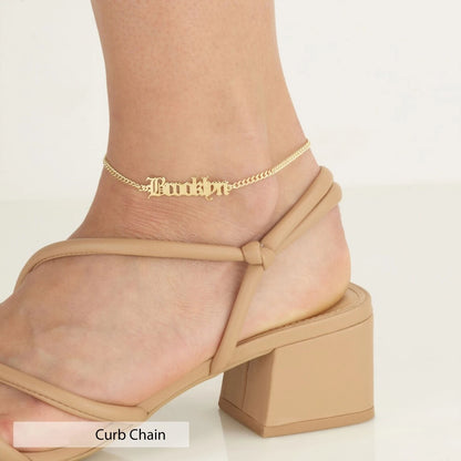 Golden Steps Initial Anklet