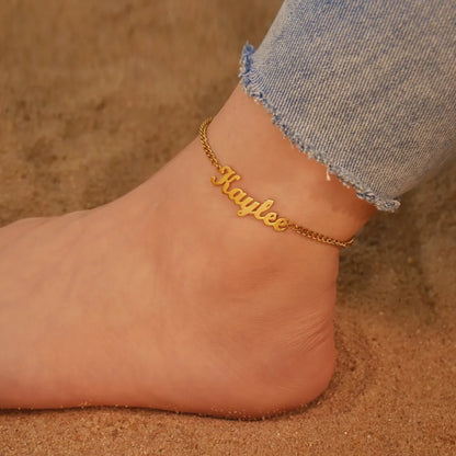 Golden Steps Initial Anklet