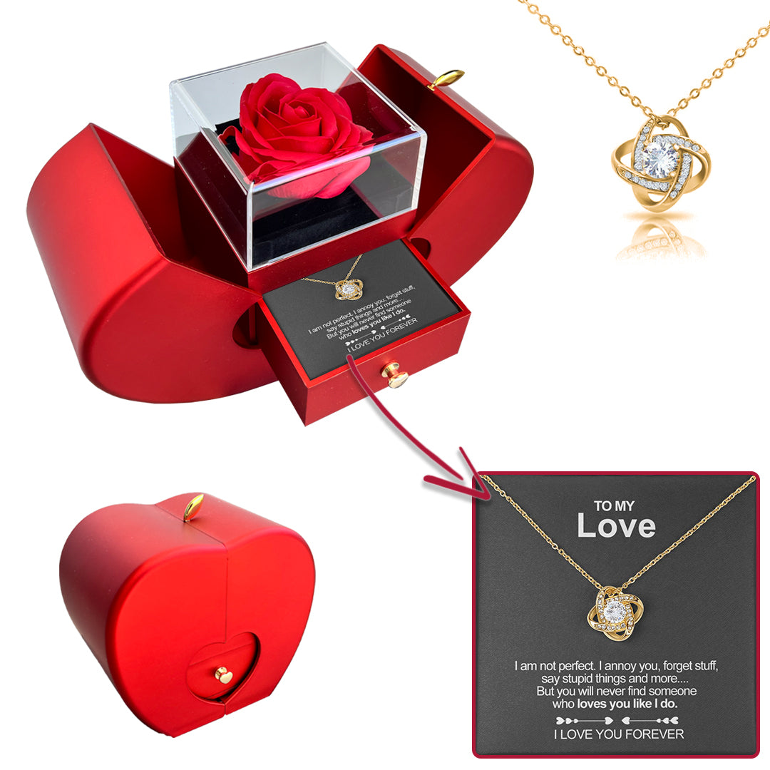 Eternal Love Rose & Necklace Set