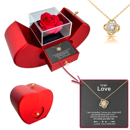 Eternal Love Rose & Necklace Set