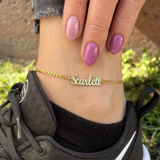 Golden Steps Initial Anklet