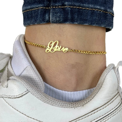 Golden Steps Initial Anklet