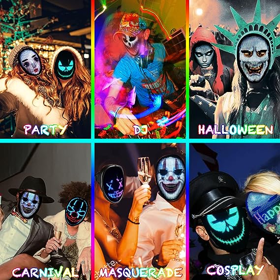 Graphic Led Glow Mask