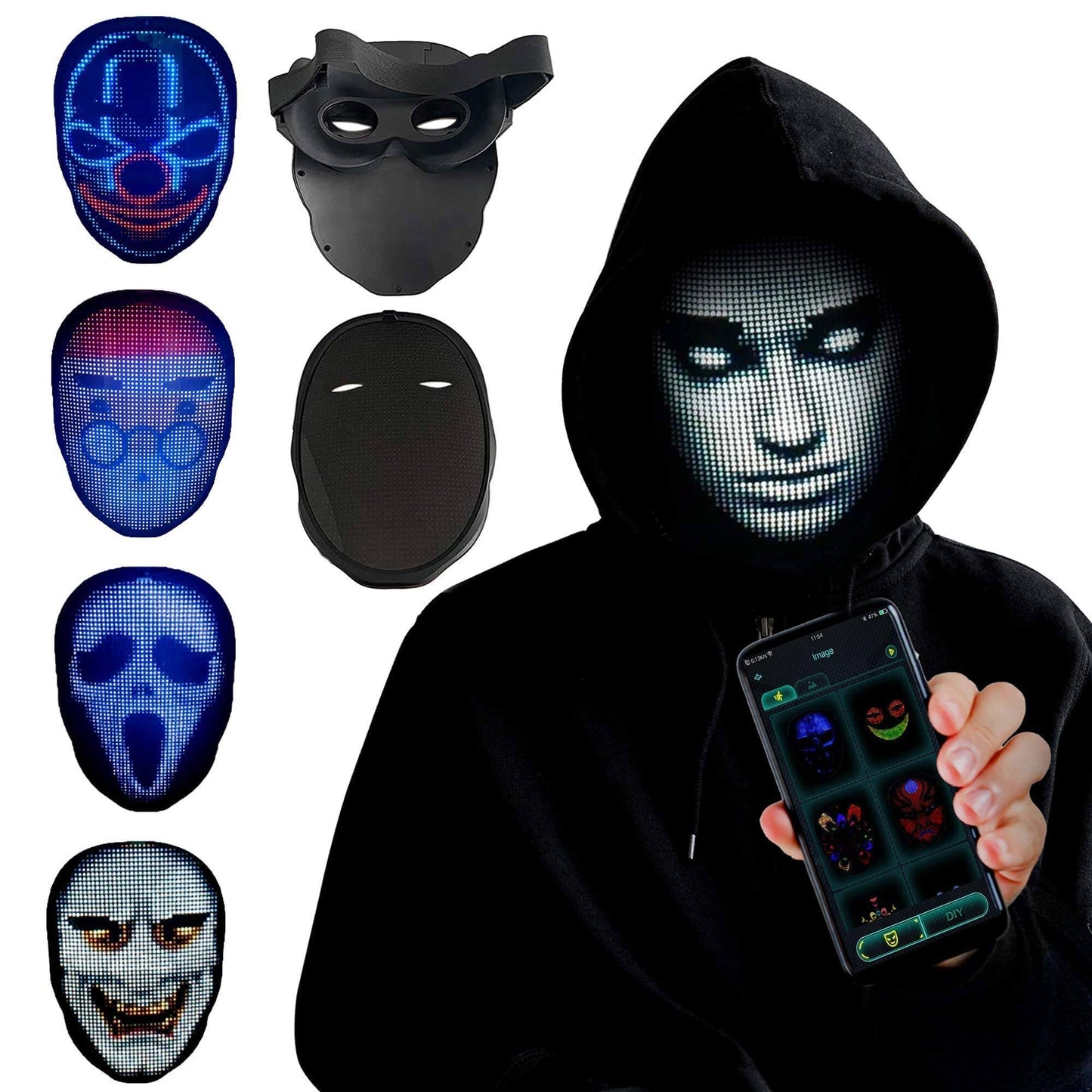 Graphic Led Glow Mask